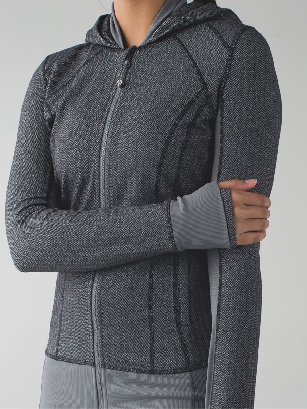 Lululemon Daily Practice Jacket – Size 12 – Heathered Herringbone Gray